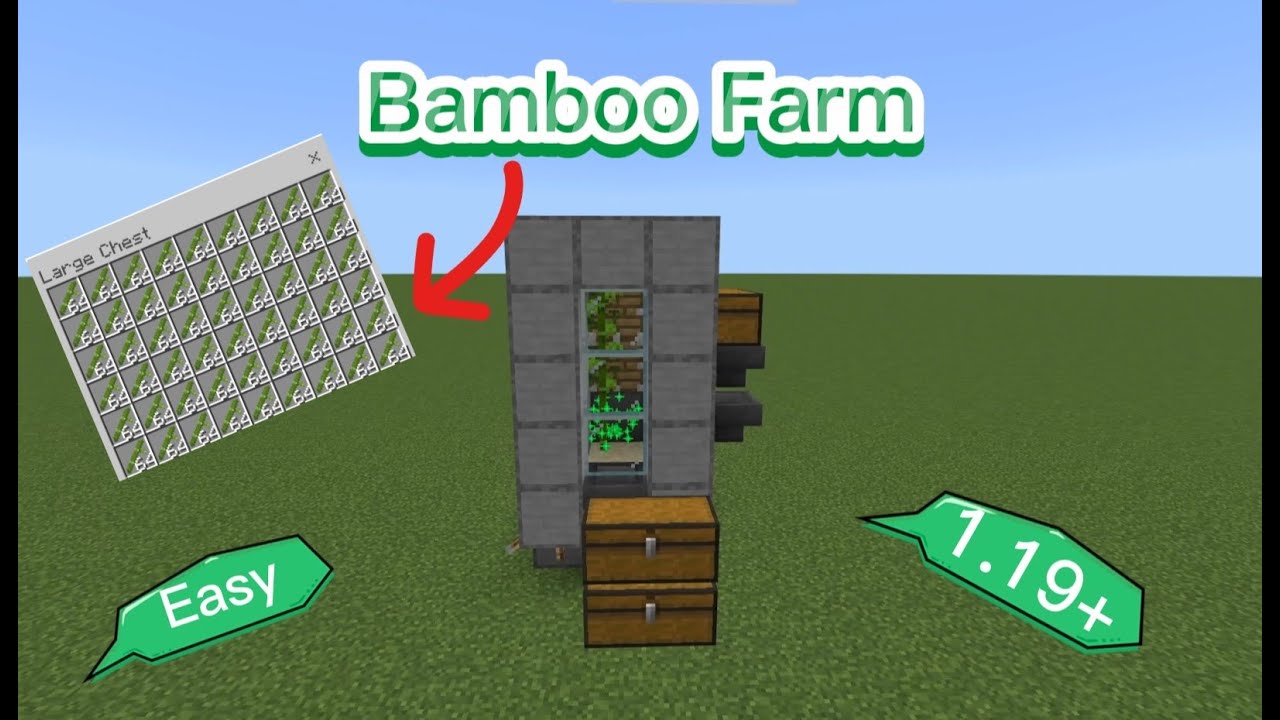 Minecraft Bedrock : Easy Bamboo Farm TUTORIAL (Xbox/PS4/Switch/PC/MCPE ...