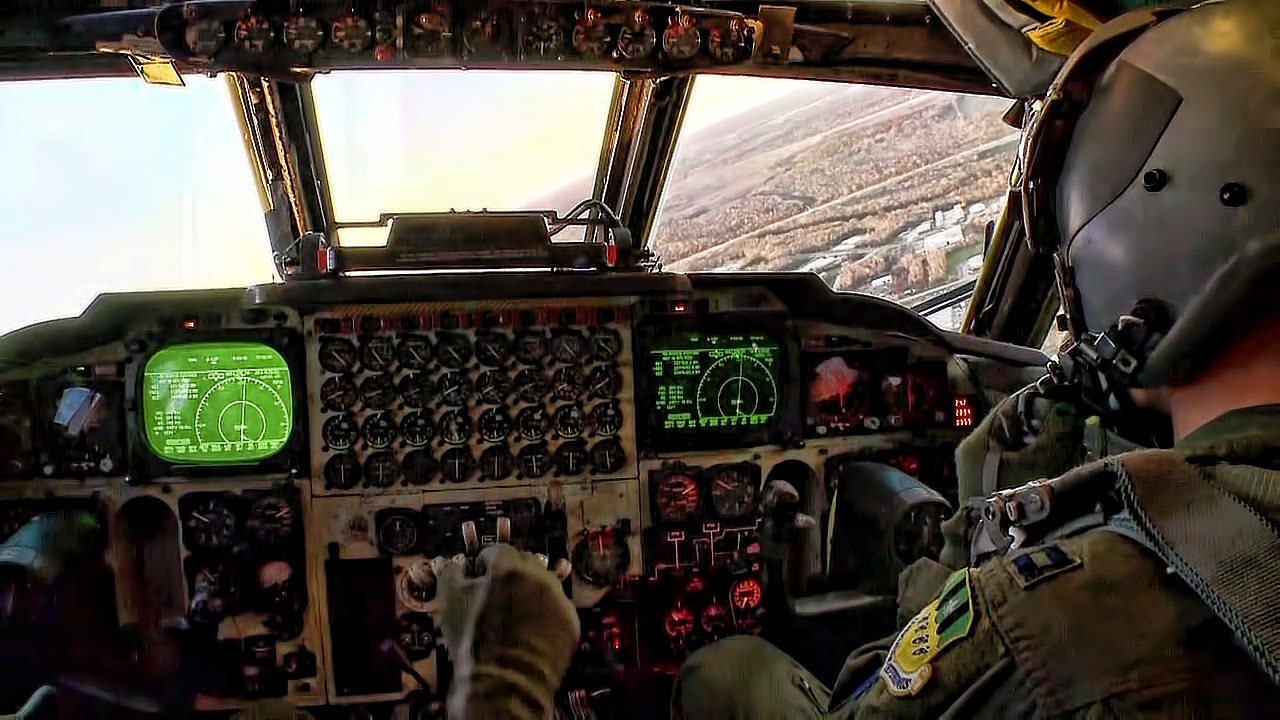 B 52 Bomber Landing In Flight Cockpit Video
