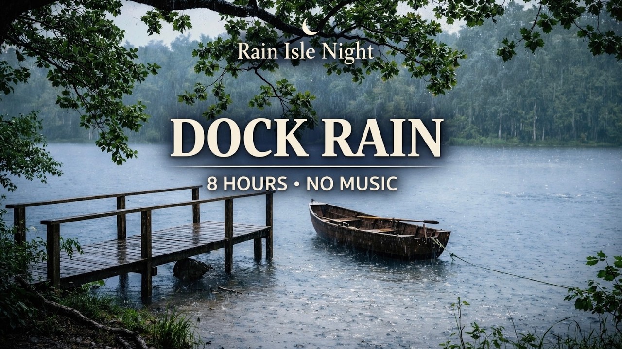 8 Hours Dock Rain at Night | Deep Sleep • No Music