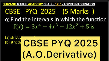 Q) Find the intervals in which the function f(𝑥)=3𝑥^4−4𝑥^3−12𝑥^2+5 #maths #cbse2026 #class12math