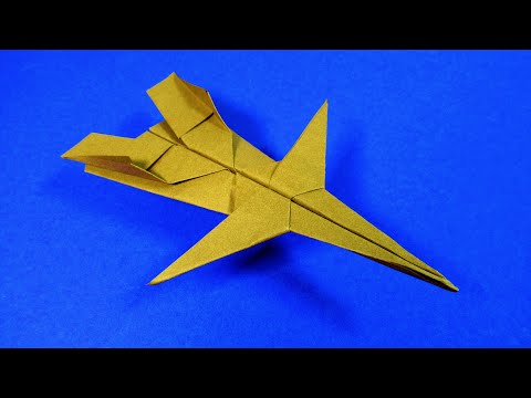 Как сделать оригами реактивный истребитель  – простой бумажный самолетик своими руками