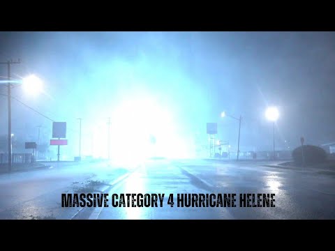 Major Hurricane Helene Rocks Big Bend Florida - Extreme Winds - Transformers Blowing