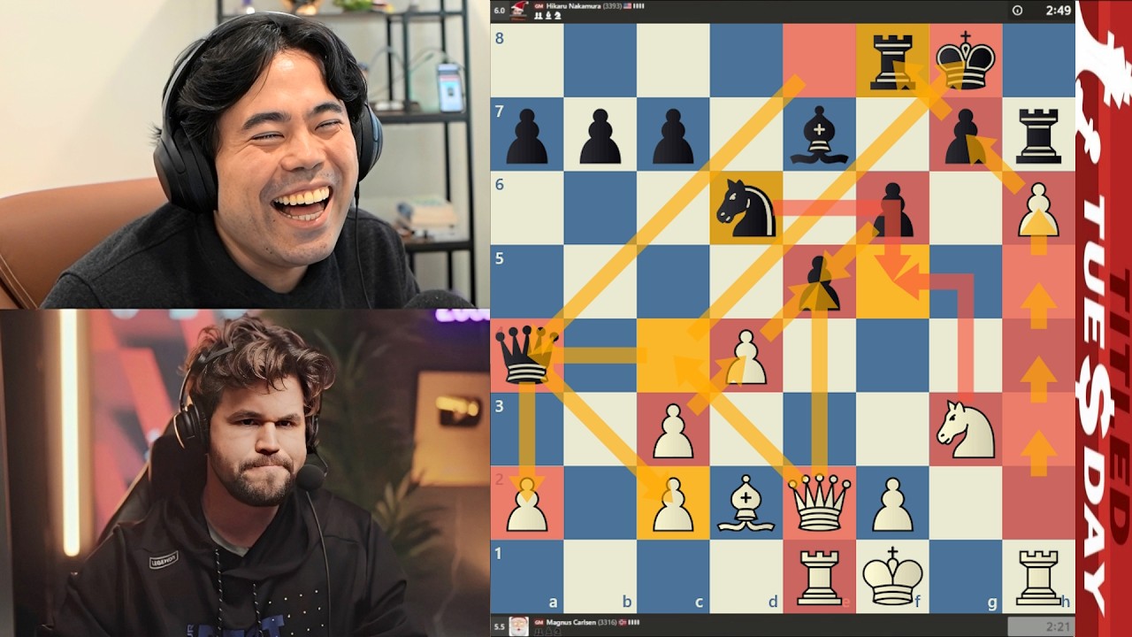 CRAZY TUESDAY! GM Magnus Carlsen vs GM Hikaru Nakamura