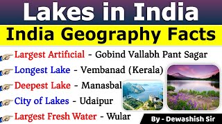 Lakes of India | Important Lakes of India | भारत के प्रमुख झीलें | Indian Geography #lakesinindia