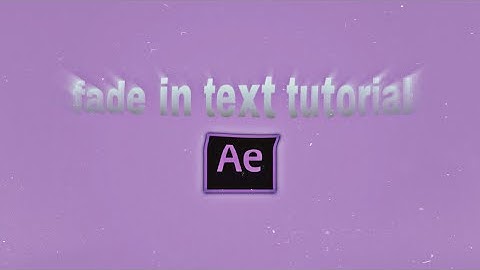 fade in text tutorial || after effects