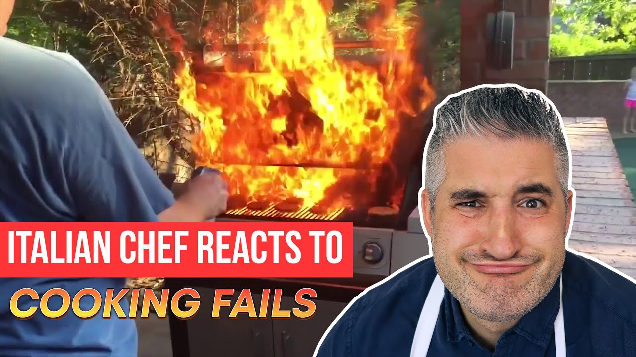 Italian Chef Reacts to FUNNY COOKING FAILS | Vincenzo