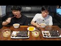 동생이랑 집에서 김밥 만들어 먹기~! (쉬운 김밥, 컵라면, 콜라) Kimbap Mukbang (Gimbap) / Korean Food Recipes
