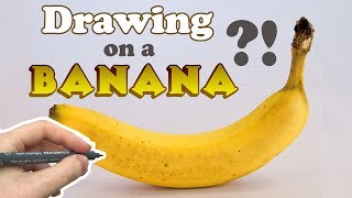 DRAWING ON A BANANA?! The best art challenge! #bananart