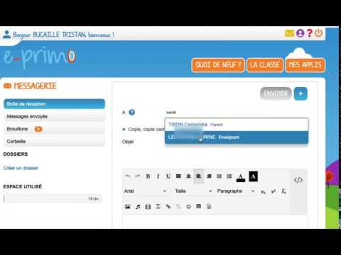 Utiliser la messagerie e-primo