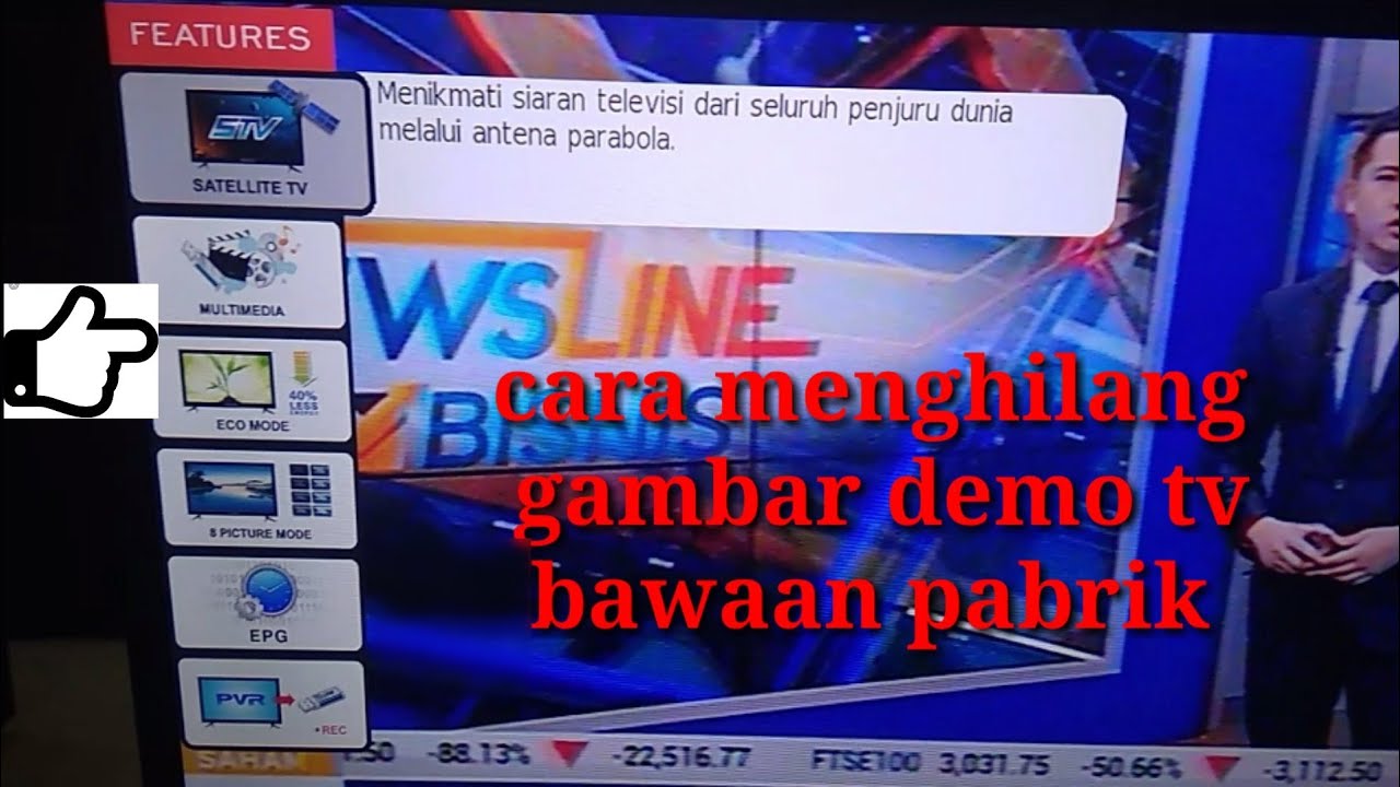 POLYTRON# cara menghilangkan demo tv bawaan pabrik 