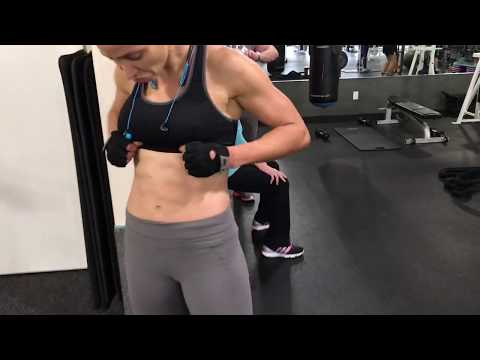 Glute Pushdowns on Assisted Pullup Machine by Hoda Jarrah