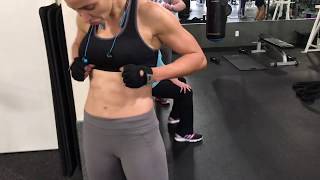 Glute Pushdowns on Assisted Pullup Machine by Hoda Jarrah