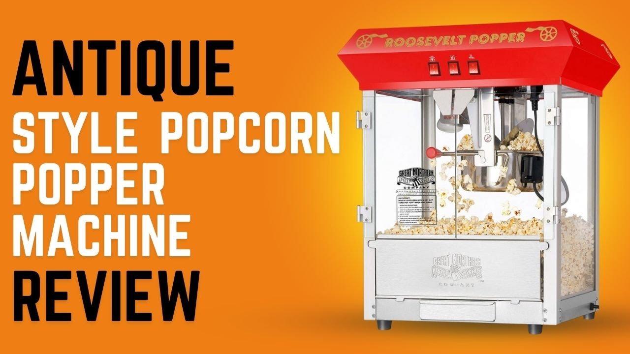 Matinee Popcorn Machine - 8oz Popper with Stainless-Steel Kettle, Reject  Kernel Tray, Warming Light, and Accessories by Great Northern Popcorn (Red)