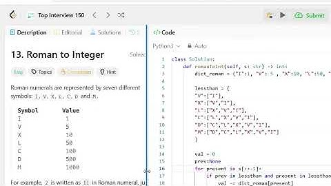 LeetCode 13 Roman to Integer | Python Solution Explained | DSA Interview Preparation