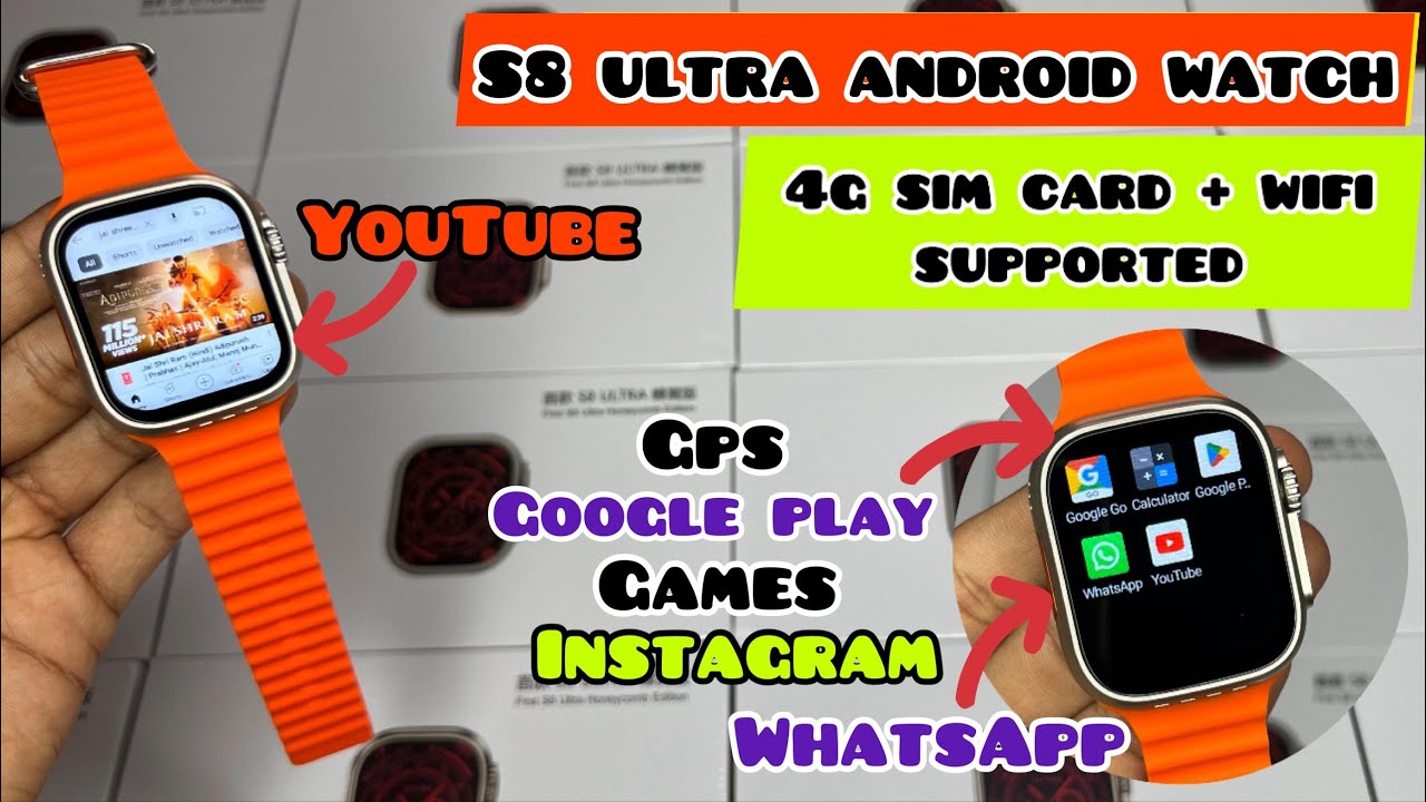 S8 Ultra 4g Smartwatch | 1st Time On India 🇮🇳 Android Ultra | Gps ...