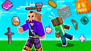 MINECRAFT pero LLUEVEN OBJETOS del CIELO ☔😱 MINECRAFT es ALEATORIO