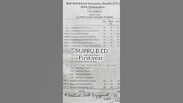 MJPRU B.ed first Year All Subjects | B.ed 1st year Students must watch full video| #shorts #trending