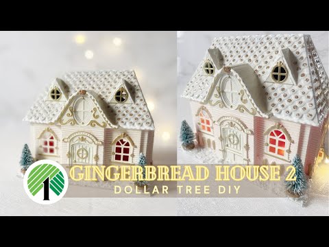 DOLLAR TREE DIY:GINGERBREAD HOUSE STYLE 2