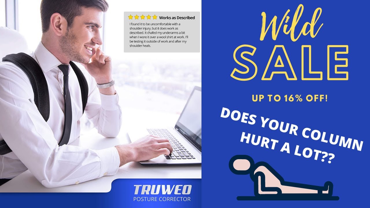 Posture corrector by truweo on amazon | back brace