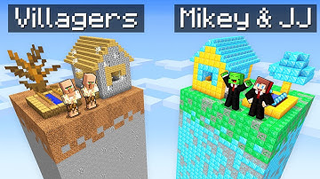 Villagers POOR vs Mikey & JJ RICH CHUNK Battle in Minecraft (Maizen)