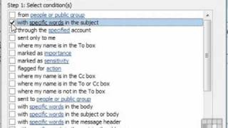 Outlook 2010 Tutorial - Creating a Message Rule