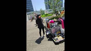 Walking a second hand flea market in Odaiba, Tokyo