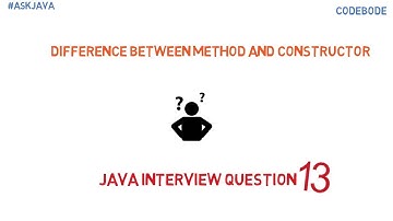 Difference Between Method and Constructor | Java Interview Questions | Ask Java | Code Bode
