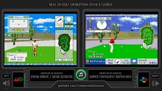 Devil's Course 3D Golf (Sega Genesis vs SNES) Side by Side Comparison | VCDECIDE