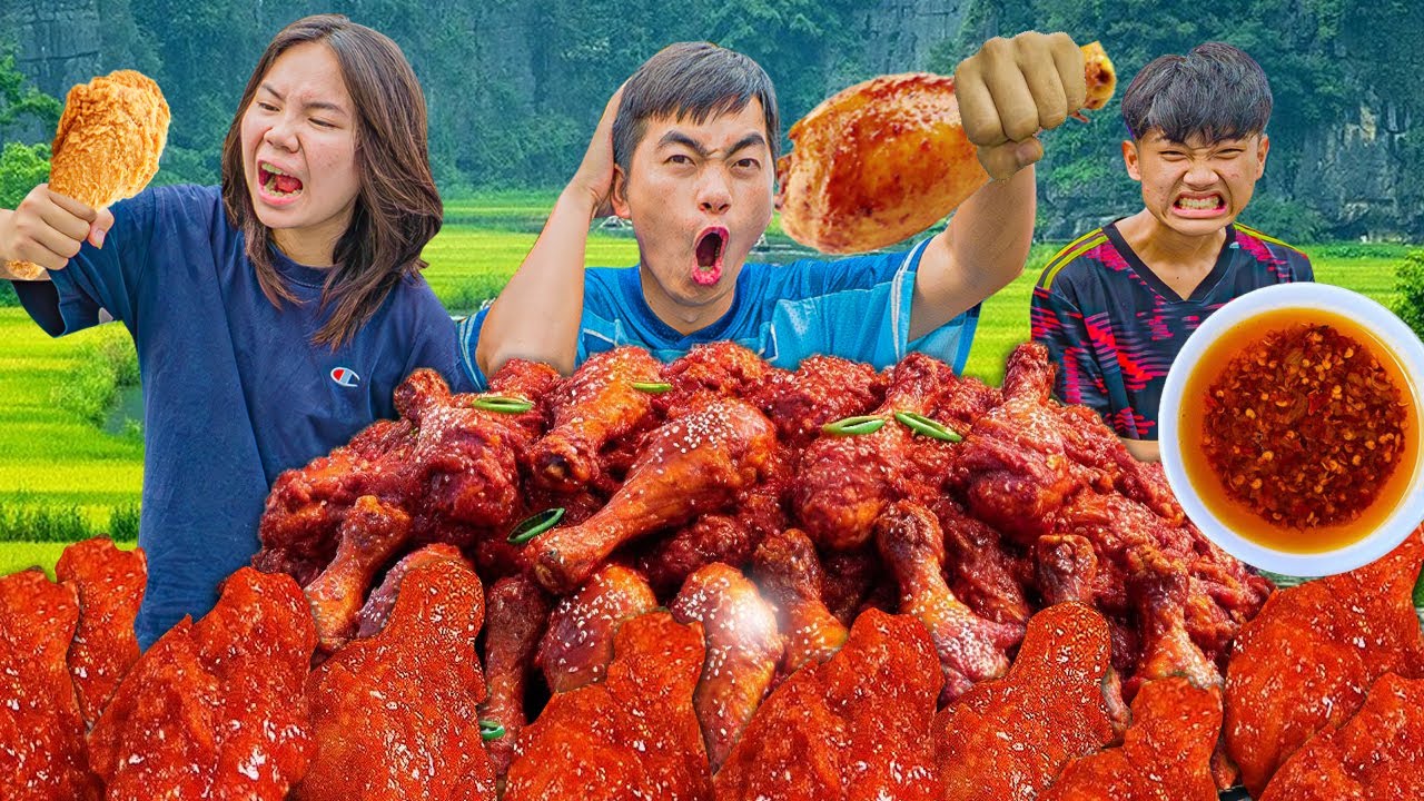 Thái Chuối Thử Thách Làm Đùi Gà Sốt SamYang Siêu Cay Ngoài Ruộng - Cay Vêu Mồm