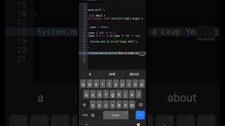 Check Leap Year in Java | Java Program for Beginners #shorts #java #youtubeshorts #shortvideo