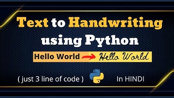 Convert Text to Handwriting using Python - Hindi