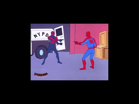 Spiderman meets 60s Spiderman - End-credits scene of Spider-Man - Into the Spider-Verse