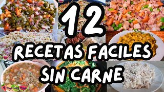 ✅12 RECETAS FACILES SIN CARNE #parati #mihogardulcehogar #fyp #recetassincarne  #menusemanal