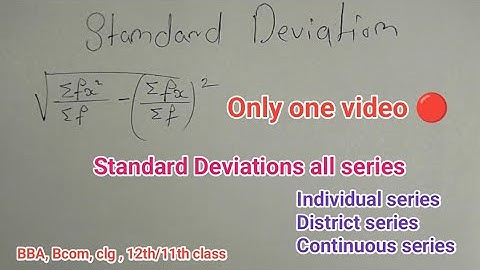 standard deviation statistics all series in one video
