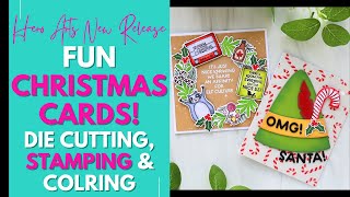 2 Christmas Cards 🎅 | Hero Arts Yule Fuel Release with Dies & Coloring