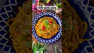 Chilli garlic pasta 🍝- red sauce spaghetti #pasta #redsaucepasta #shortsvideoviral