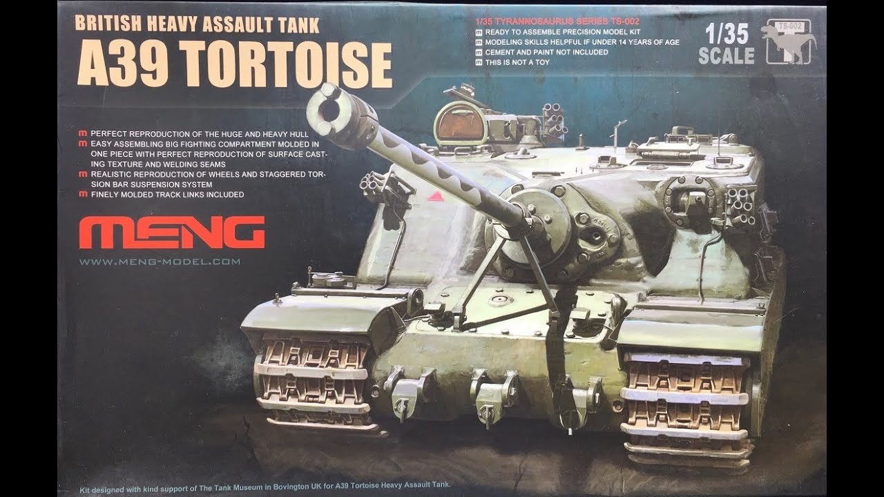 Tortoise Model Kit Обзор модели A39 Tortoise 1:35 MENG - YouTube