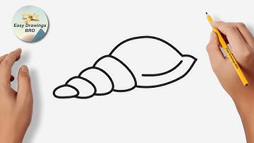 Shell drawing tutorial | How to draw a shell | Easy Drawings BRO