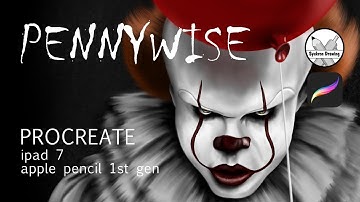 How to Draw Pennywise with Procreate - timelapse