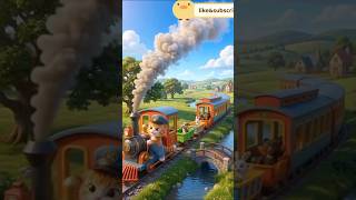 Baby Kitten Train Driver 🚂 | Cute Animals Ride Train 🐾 Kids Animation#cat#cartoon#animals#kidsvideos