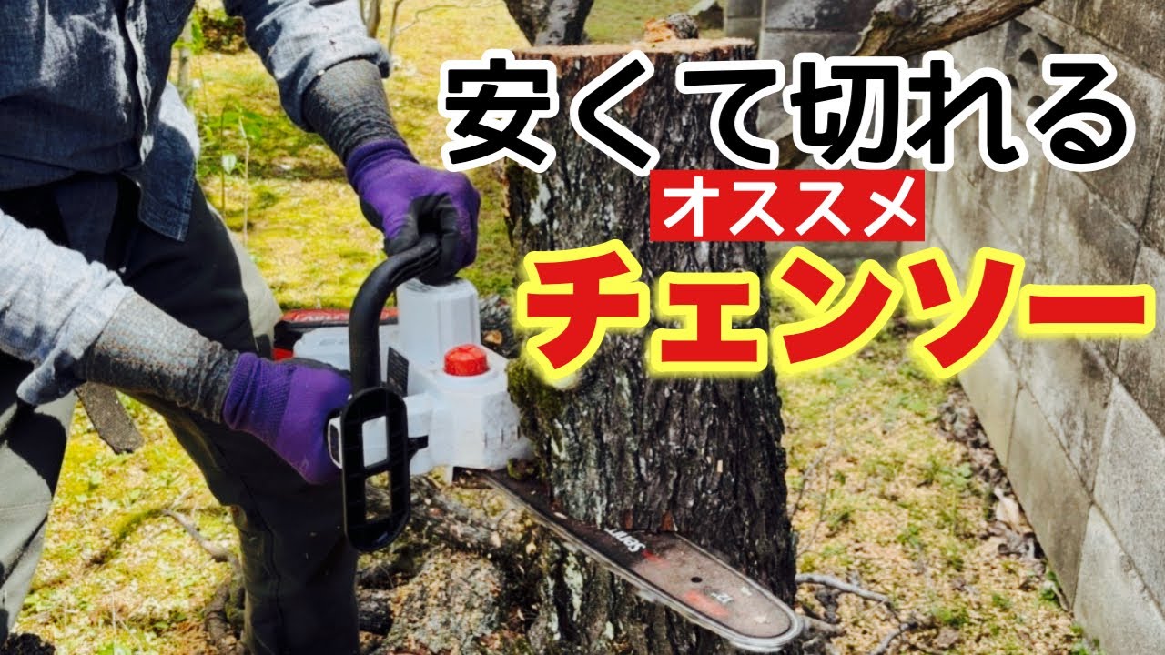 太い幹が楽々切れる【中華製充電式チェーンソー】