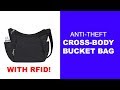 Anti-Theft Cross-Body Bucket Bag with RFID Protection