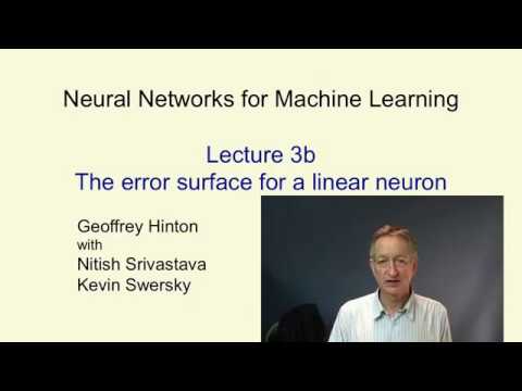 Lecture 3B : The error surface for a linear neuron
