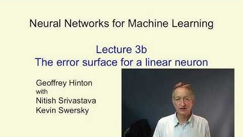 Lecture 3B : The error surface for a linear neuron