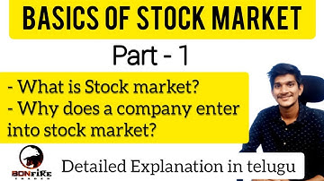 Basics Of Stock Market For Beginners In Telugu Part - 1|| What Is Stock Market | Stock Market Telugu
