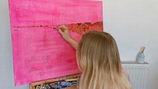 [ASMR] sketching and underpainting a big painting! 🖼 ~ soft spoken, drawing screenshot 5