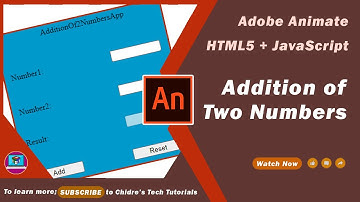 Addition Of Two Numbers in Adobe Animate + HTML5 Canvas + JavaScript 🚀
