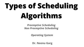 Types of Scheduling algorithms|Preemptive Scheduling|Non-Preemptive Scheduling|Operating System