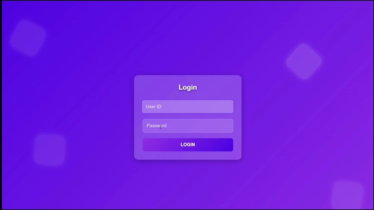 LOGIN PAGE ️ USING HTML CSS JAVASCRIPT - YouTube