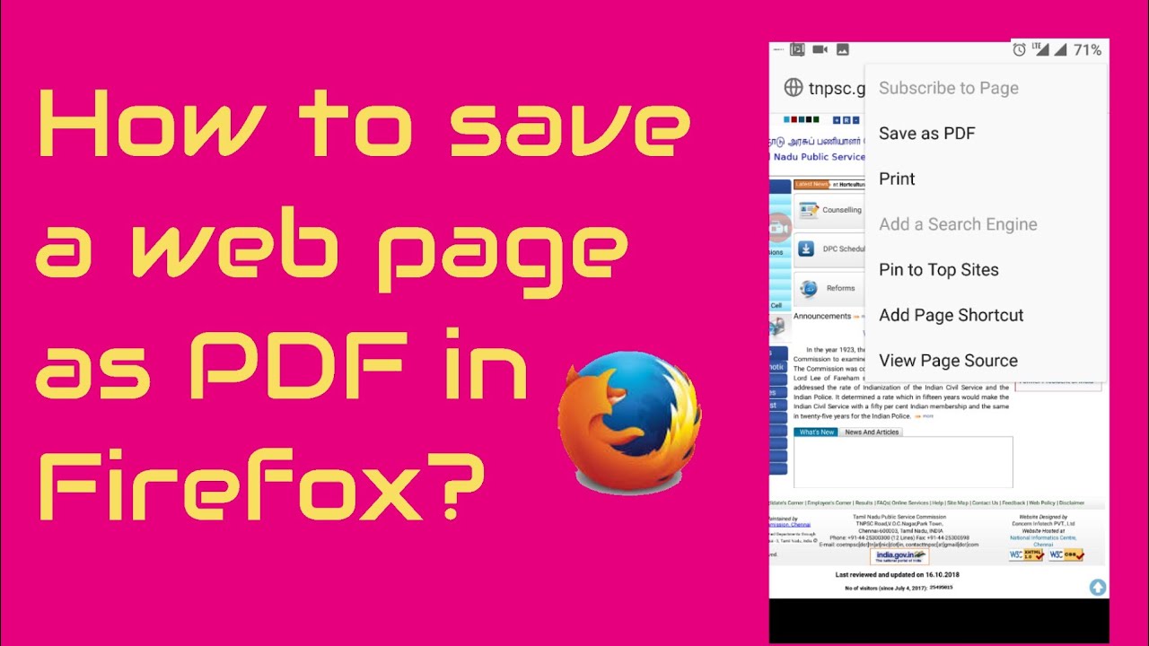 How to save a webpage as PDF in Firefox browser? - YouTube